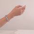 Grey and White | Silver | Double Mermaid Glass Bracelet